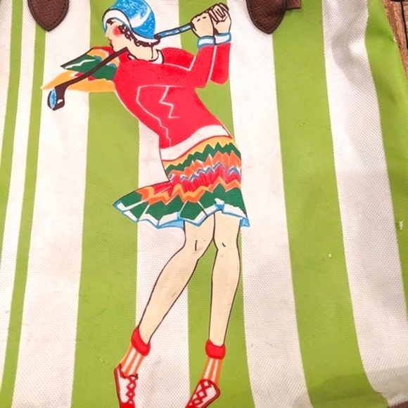 Vintage Golf bag canvas leather handle straps fairway Links - Picture 7 of 16